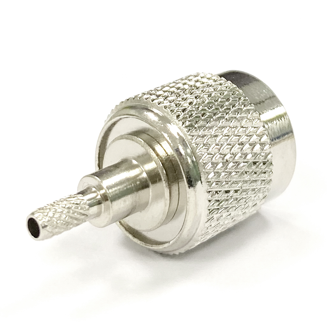 Conector TNC macho RF coaxial, engarce para Cable RG316 RG174, níquel recto,