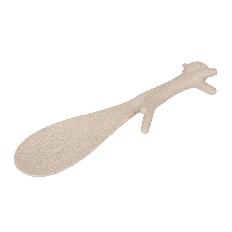Ris padle fisk/egern formet non stick ris padle ske premium fødevarekvalitet hvede halm ris padle stand ris ske: Blå