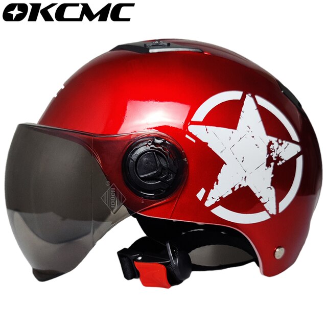Capacete Aberto Moto Motorcycles For Adults Motorcycle Off-Road Scooter Open Face Half Half Face Flip Up Downhill Engine Helmet: NO3 / M