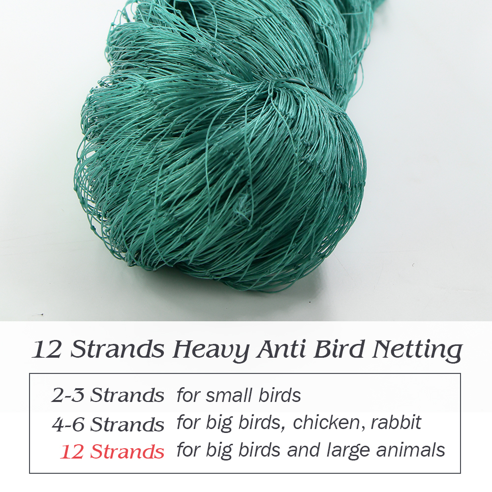 4x4cm Mesh Garden Nylon Anti Bird Netting 12 Strands Green Woven Mesh Outdoors Plant Pest Barrier for Prevent Deer Squirrel Fenc