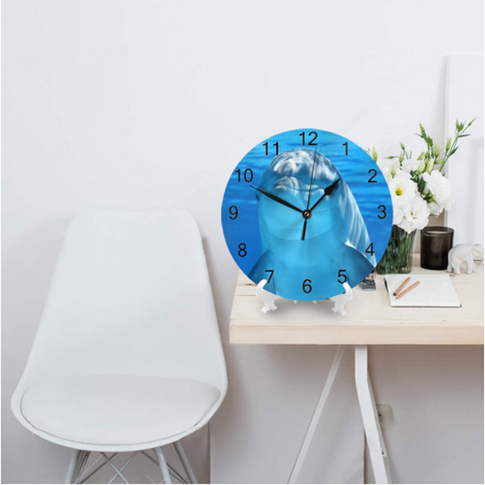 25CM Round Wall Clock Numeral Digital Dial Mute Silent Non-Ticking Marine life Battery Operated Clocks for Home Study Room
