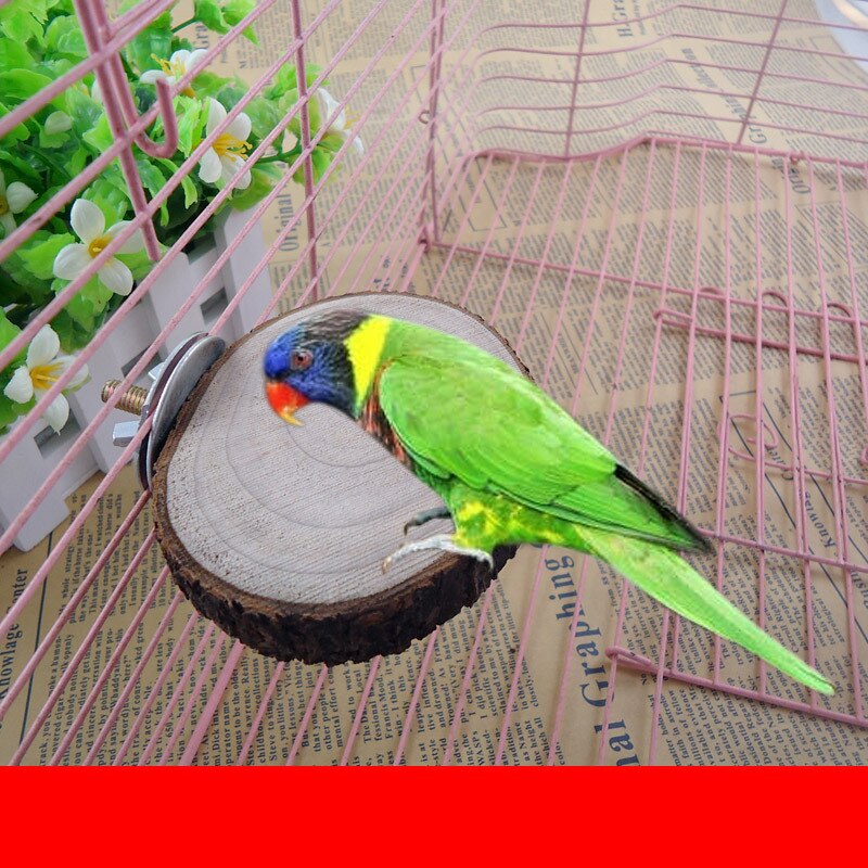 Nature Wood Bird Cage Accessories Wooden Parrot Perches Stand Platform Squirrel Hamster springboard Pet Parakeet Budgie Hanging
