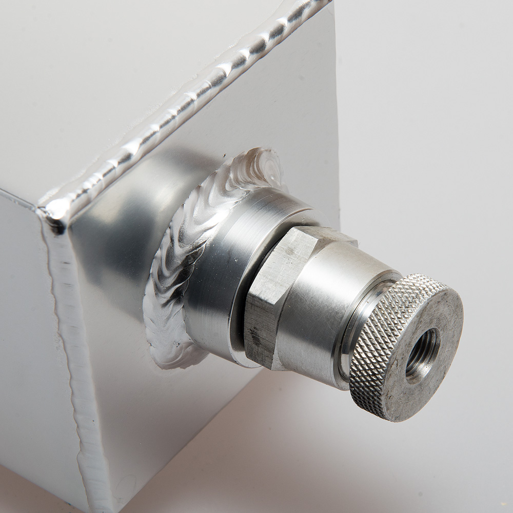 Universal 1L Car Raw Aluminum Oil Catch Can Tank Fuel Tank with Breather Drain Tap HU-JYH09