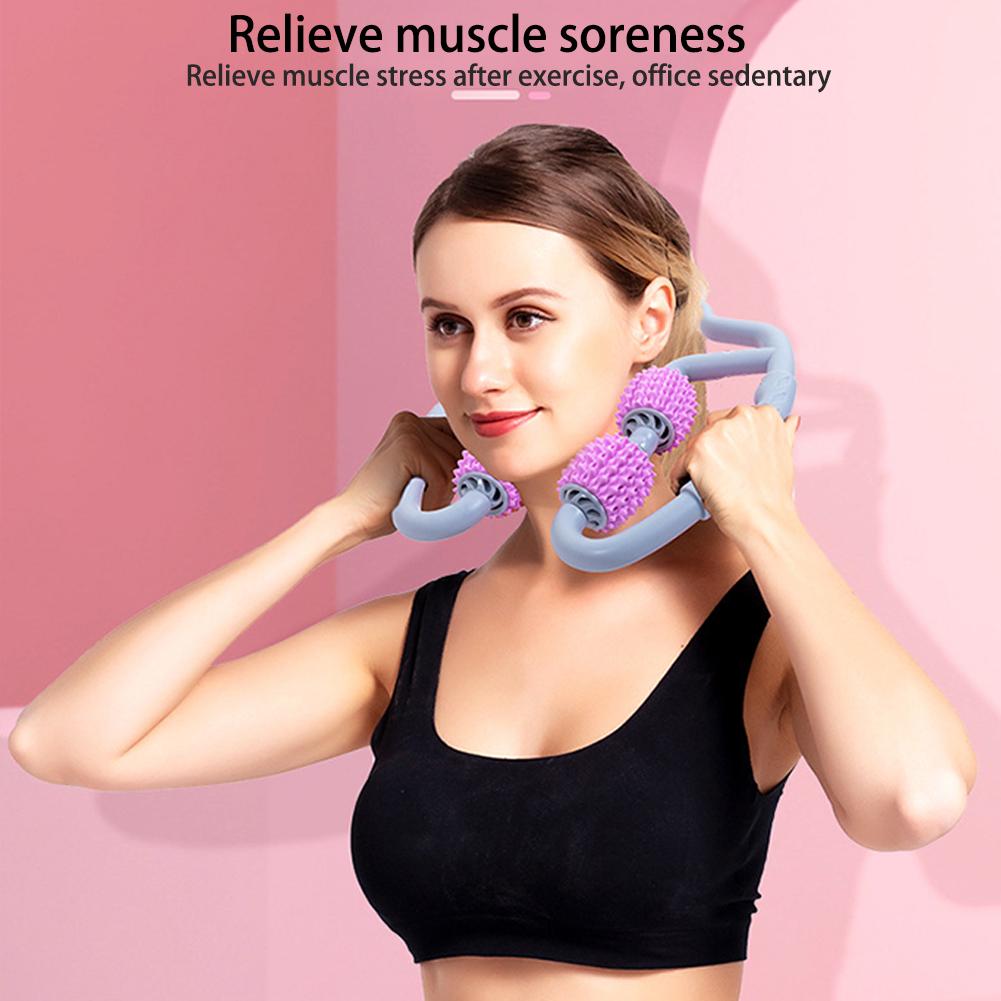 Indoor U-vorm Trigger Punt Massage Roller Voor Arm Been Nek Spierweefsel Oefening Voor Fitness Gym Yoga Pilates Sport 4 Wielen