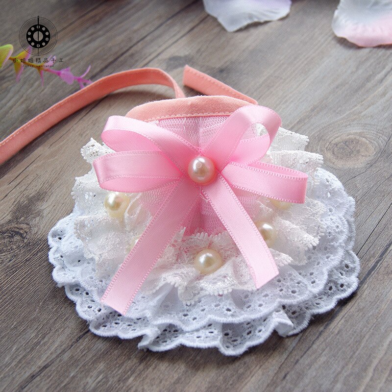 Colliers et colliers en dentelle pour animaux | Mignons, faits à la main, pour chiens chats, perles et nœuds, Saliva, serviettes, décoration pour Costume, collier de princesse