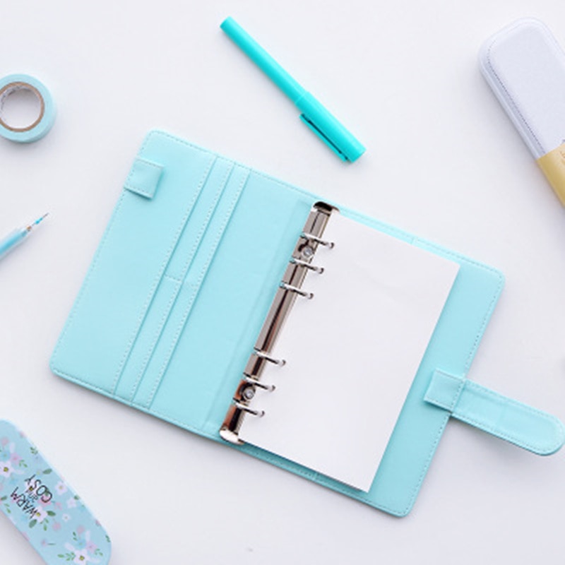 Cute A5/A6 Leather Notebook Cover Loose Leaf Refill Spiral Binder Kawaii Stationary Papelaria Planner Diary Replacement Cover