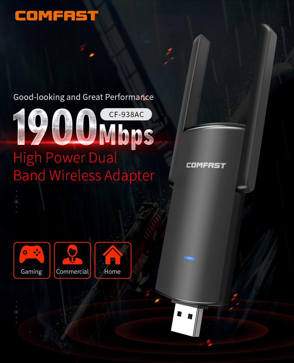 1900Mbps USB3.0 Draadloze Netwerkkaart RTL8814AU High Power WiFi Adapter Lange Afstand 2dBi Antenne Ondersteuning Monitor Modus Kali Linux
