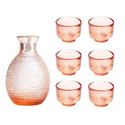 Japansk sake sæt blomme vin kop frugt vin gryde rav hammer mønster glas gryde guldkant glas whisky kop fødselsdag: 1 gryde 6 kopper