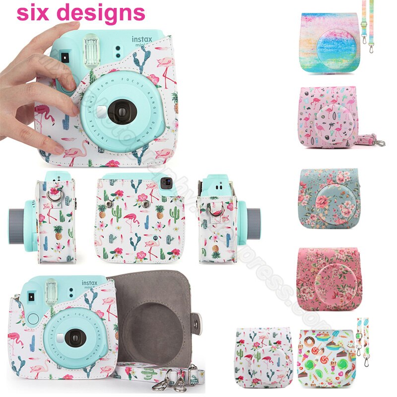 Samma album &amp; pu läderfodral i par för fujifilm instax mini 9 8 kamera, fujifilm instax minifilmer