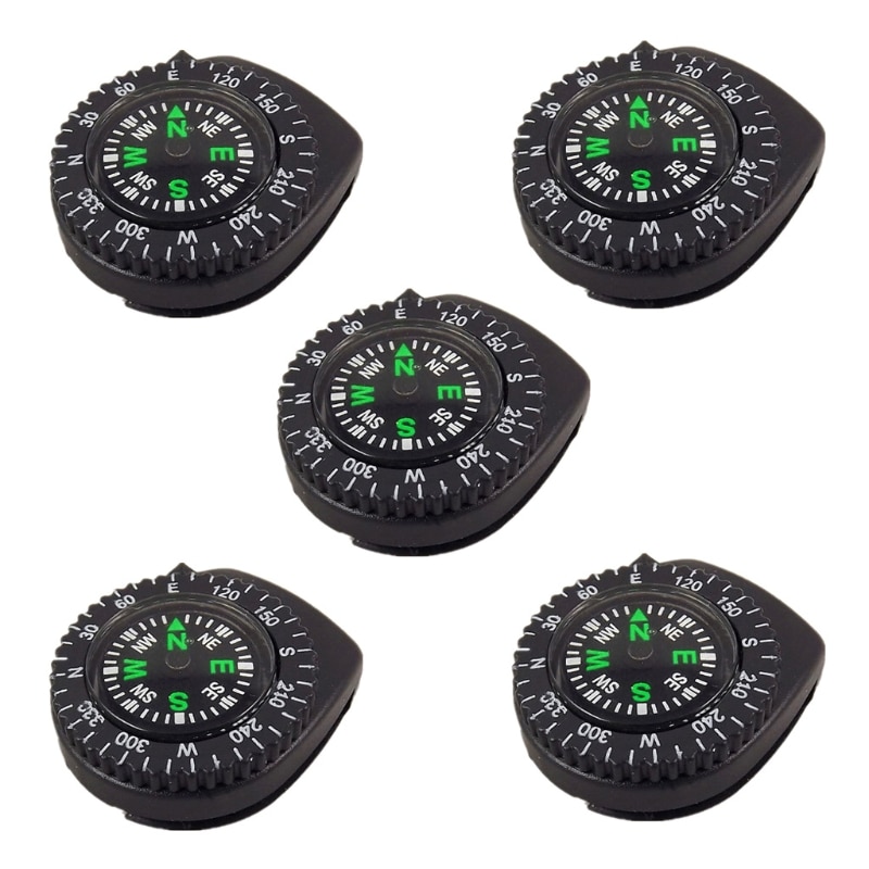 5pcs Mini Portable Compass Watch Band Slip Navigation Compass Wrist Camp Navigation Compass Watch Strap