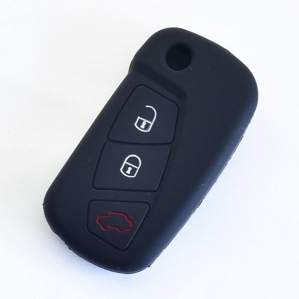 Bil nøgle etui til ford ka  mk2 3 knapper eftermarked folde nøglering holder fjernbetjening fob protector cover: Sort