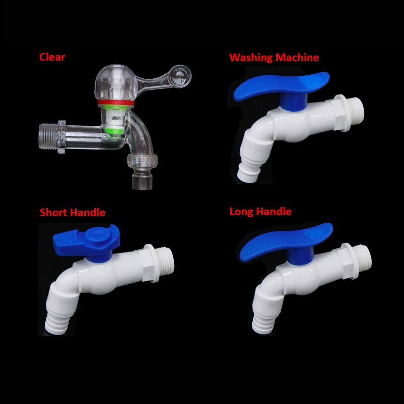 PVC Pipe Fitting - 1/2" 3/4" Faucet Kitchen Garden Washbasin bathroom Washing Machine Plastic Threaded Tap Plumbing Accessories