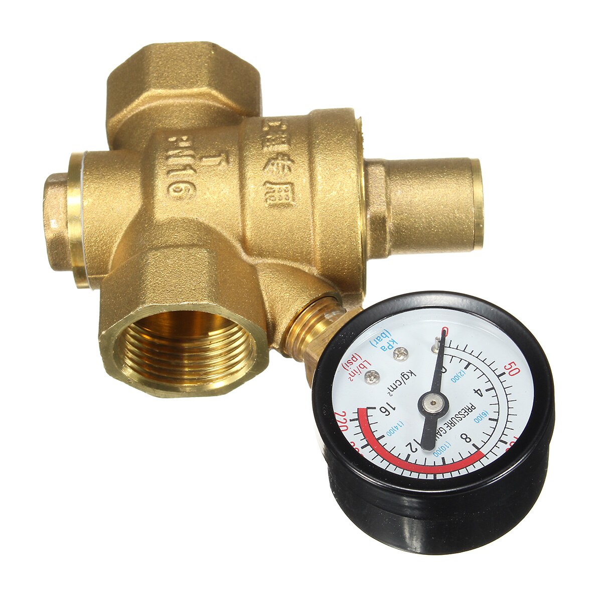 PN 1.6 Adjustable Water Pressure Regulator Reducer Brass DN20 NPT 3/4" With Gauge Meter for Hydraulic Instability/Water Purifier