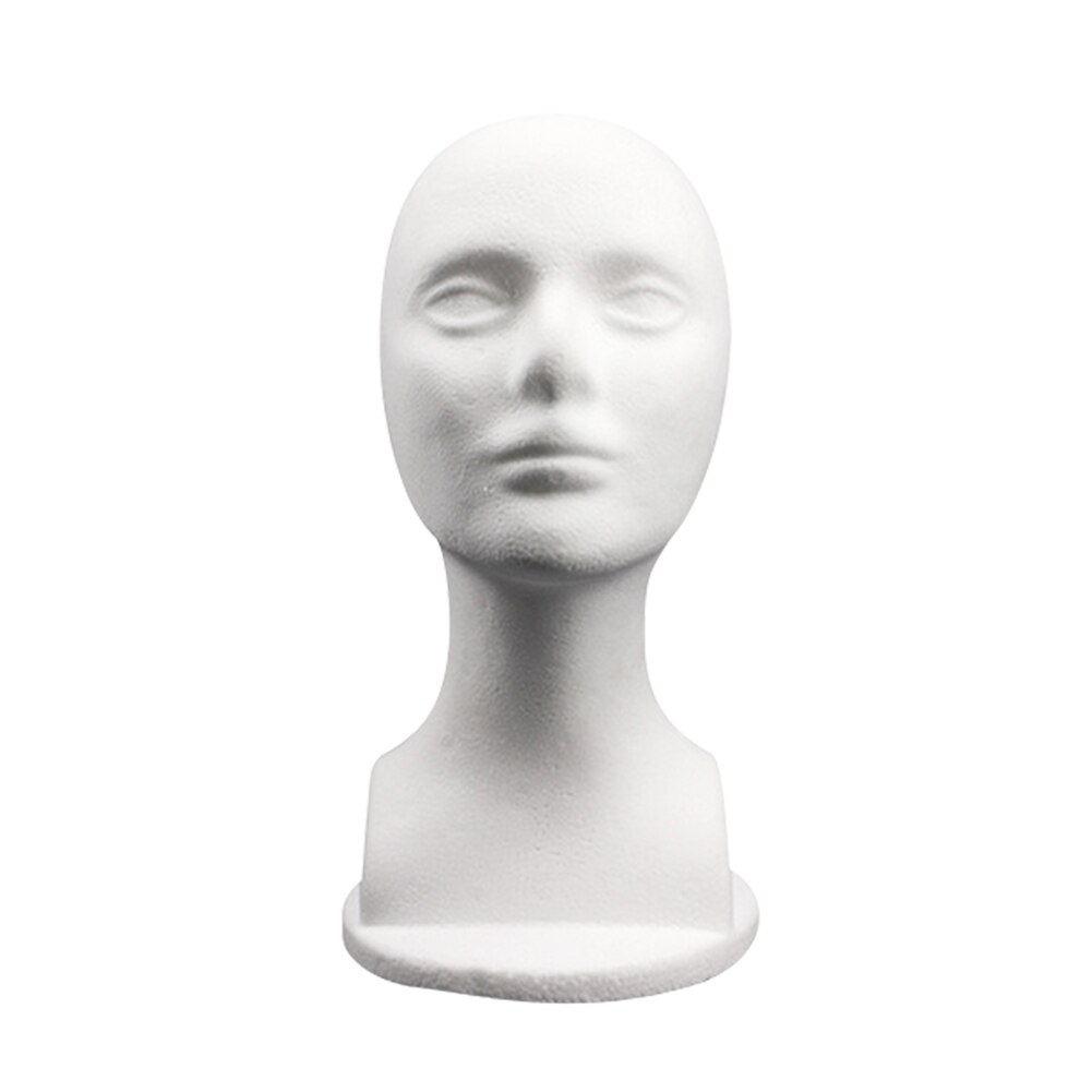Plastic Abstract Mannequin Head Wig Hat Scarf Display Stand Model Wig Hair Display Stand for Salon Home Shop: White
