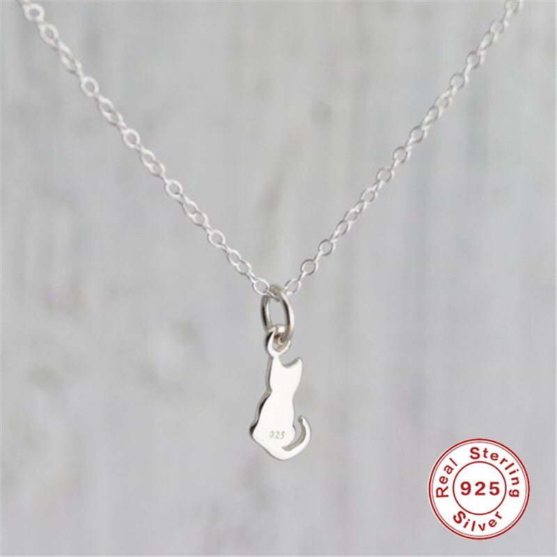 Inmaker 925 Sterling Zilveren Ketting Vrouwen Anniversary Party Kat Ketting Zilveren Ketting Chokers Ketting Meisje Dier Collier: Default Title