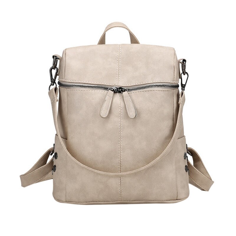 ¡Novedad de ! Mochila de piel sintética para mujer, bonita Cartera horizontal a la , bolso de viaje, bolso de almacenamiento a la , mochilas para mujer: white