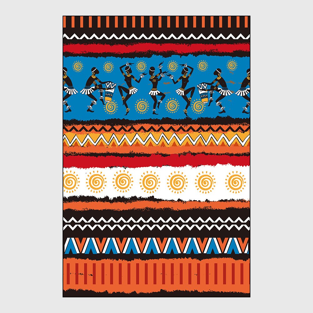 Wishstar bohemia tæppe orange blå tæppe geometrisk trykt afrikansk etnisk stamme stil gulvtæpper soveværelse stribet kichenmåtte: 80 x 120cm