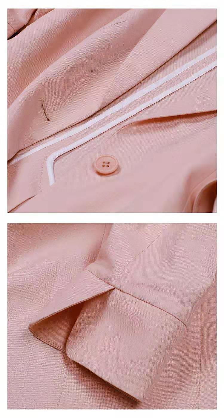 Chaqueta pequeña rosa para mujer, traje fino de manga 3/4, estilo, verano,