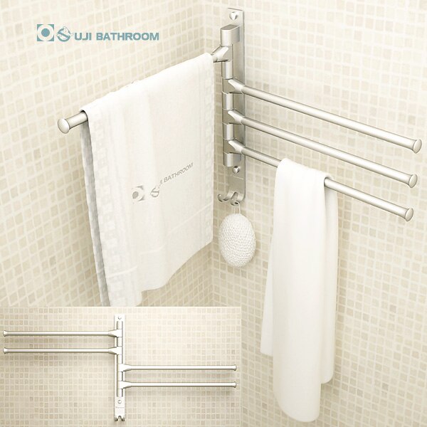 Europese stijl badkamer verwijderbare handdoekenrek ruimte aluminium wandcloset handdoek houder 4/3/2/arm badkamer handdoek haak