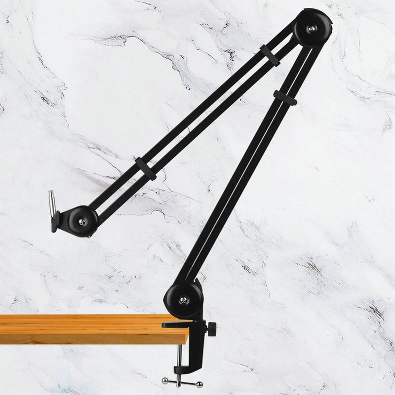 Soporte de brazo de micrófono, resorte de tijera de suspensión ajustable, resistente, incorporado, para bola de nieve azul Yeti