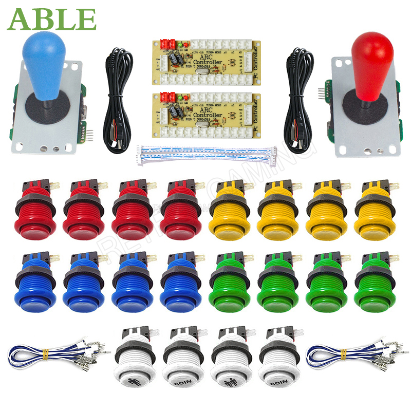 Arkade- 2 -spieler-Null-Verzögerung-Bausatz, mando Arkade usb-Encoder für pc, Himbeere Pi, happ druckknopf-Joystick, usb-Arkade-automat