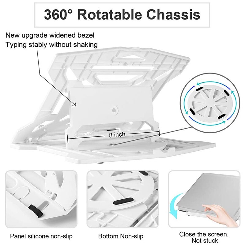 Laptop Stand Adjustable Laptop Stand Multi-Angle Swivel Stand Mobile Phone Pad Stand for 10 to 17 Inch Laptops