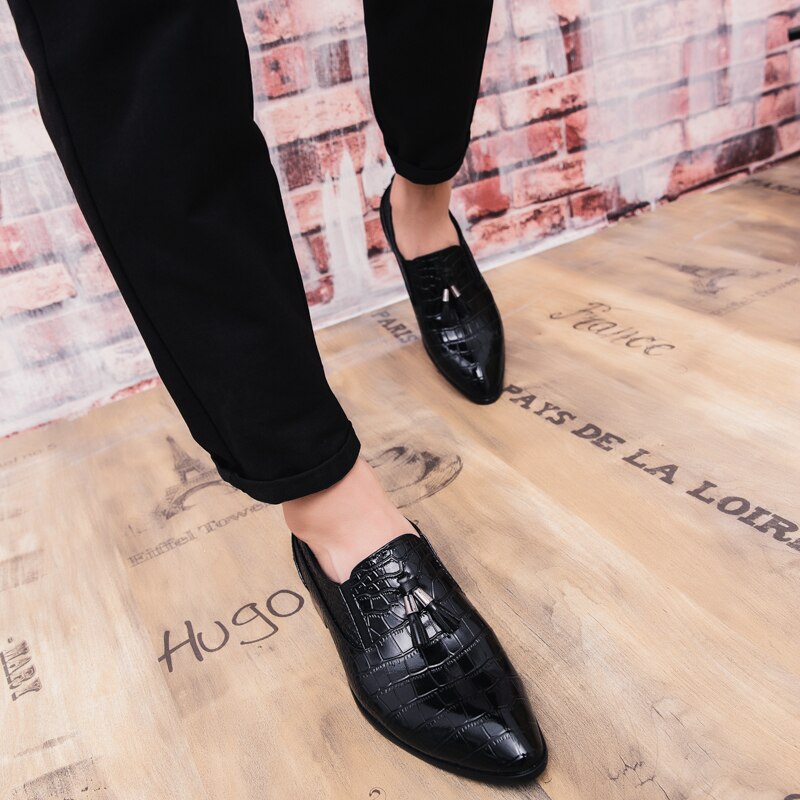 Herresko luksusmerke mokkasin skinn fritidssko slip på kjøresko herre loafers mokkasiner italienske sko til menn