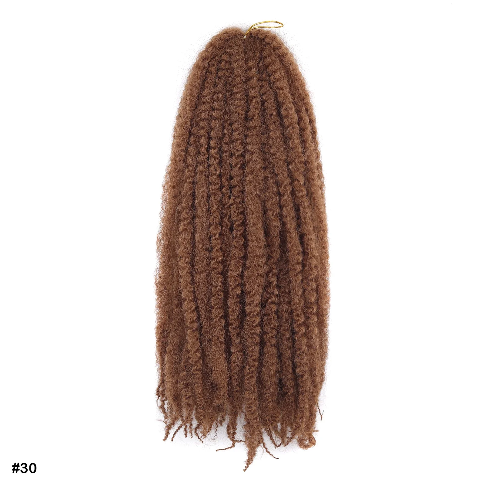 Pelo de ganchillo Marley Twist, pelo trenzado corto y rizado, trenzas bohemias, extensiones de cabello de ganchillo sintético, peinado Afro negro: # 30