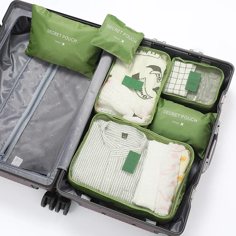 6/1Pc Travel Clothes Storage Waterproof Bags Portable Luggage Organizer Pouch Packing Cube 9 Colors Local Stock: Red