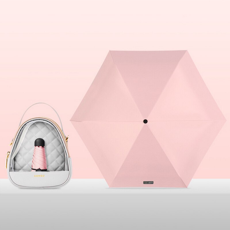 18cm Ultralight Mini Sunshade Umbrella Pocket Umbrella Black Plastic Sunscreen And UV Protection Female Folding Sun Umbrella: G20211373 G