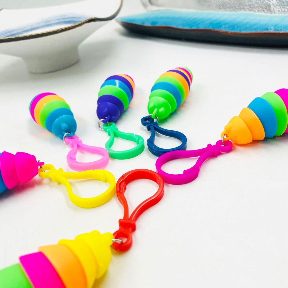 2Pcs Unzip De Slak Hanger Slug Sleutelhanger Worm Noodle Stretch String Tpr Touw Anti Stress Speelgoed String Vinger Autism vent Speelgoed