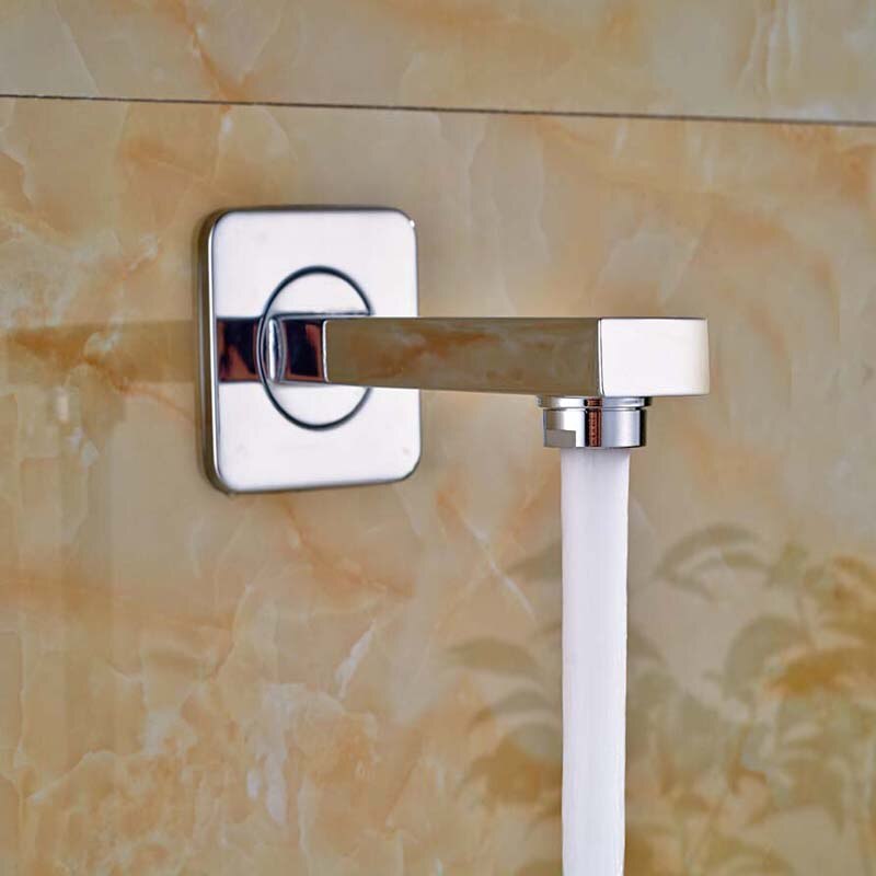 Wall Mounted Shower Faucet Below Spout Chrome Finished Concealed Bath &amp; Shower Spout