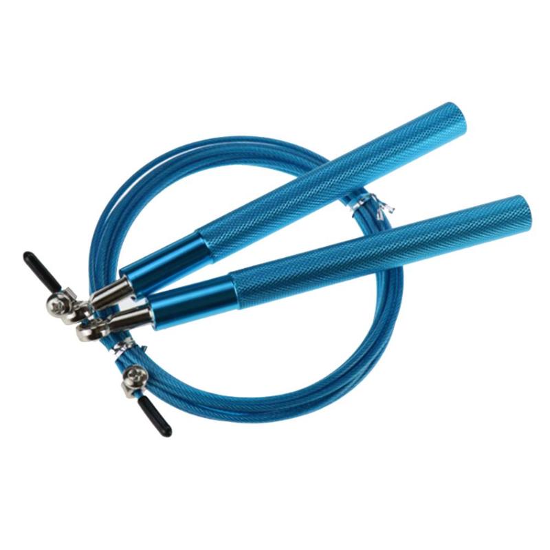 Aluminum Handle Steel Wire Jump Rope Ball Bearing Skipping Rope Steel Wire Outdoor Fitness Body Building Equipments Jump Rope: Blue