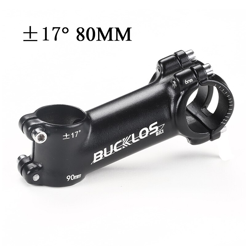 BUCKLOS Ultralight Bike stem 7 17 22 Degree 31.8mm handlebar Stem 60/70/80/90/100mm Aluminum Alloy Road bike stem MTB Power Part: 17 degrees-80mm