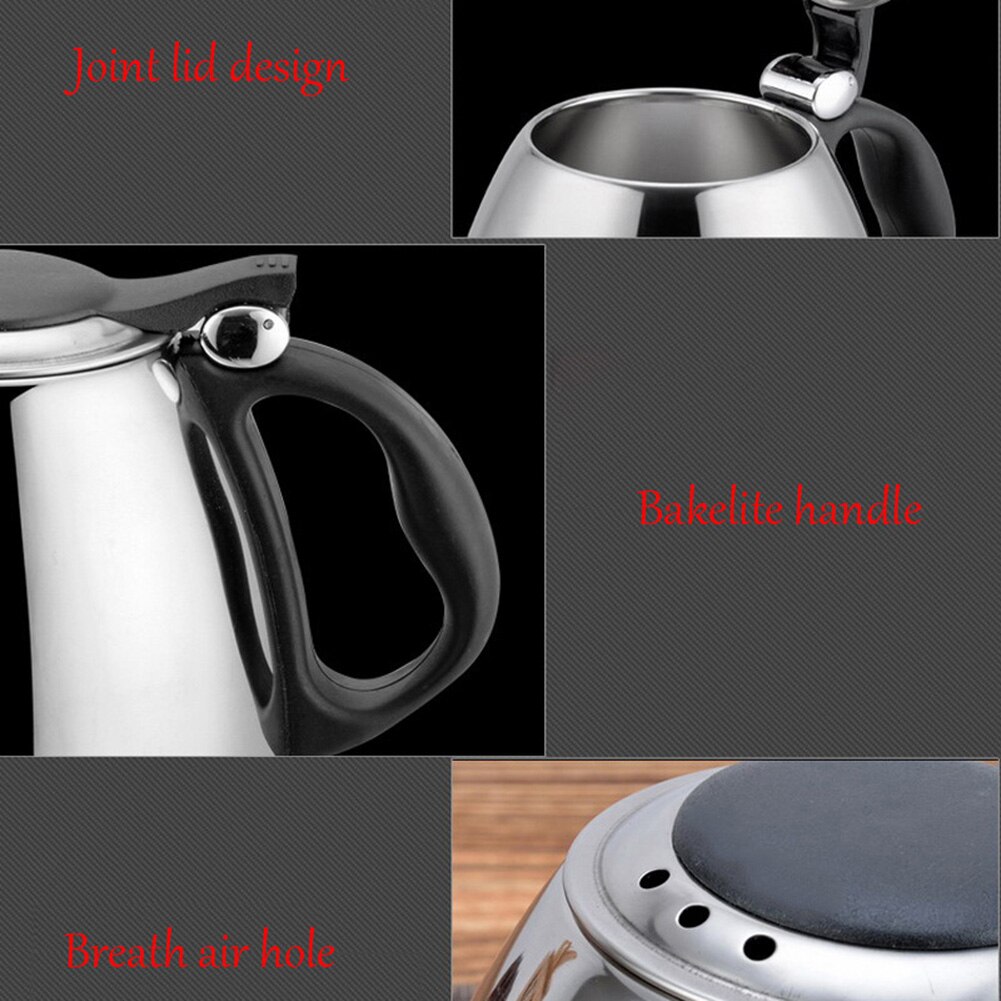 1.2L Keuken Rvs Waterkoker Handheld Instant Vlakke Bodem Waterkoker Inductie Fornuis Verwarming Kokend Thee Pot