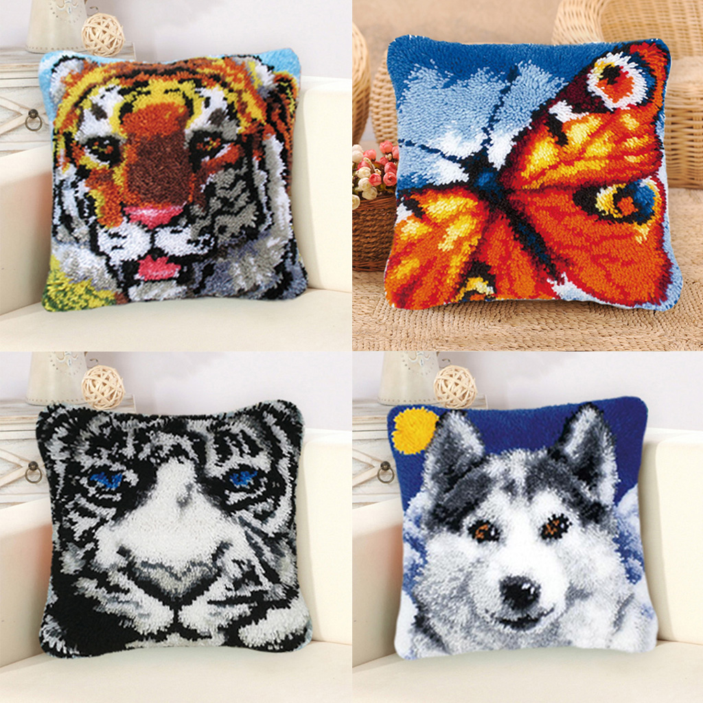 Animal Handwerken Knooppakket Pillowcase Latch Hook Rug Canvas