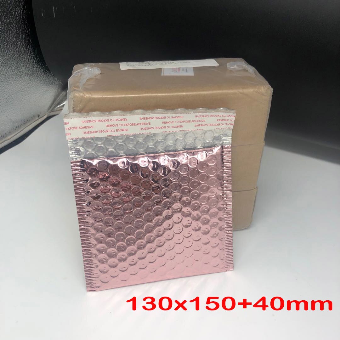 10pcs Rose Gold Foil Plastic Padded Bubble Envelopes Bags Mailers Envelope Bubble Mailing Bag Business Wedding Supplies