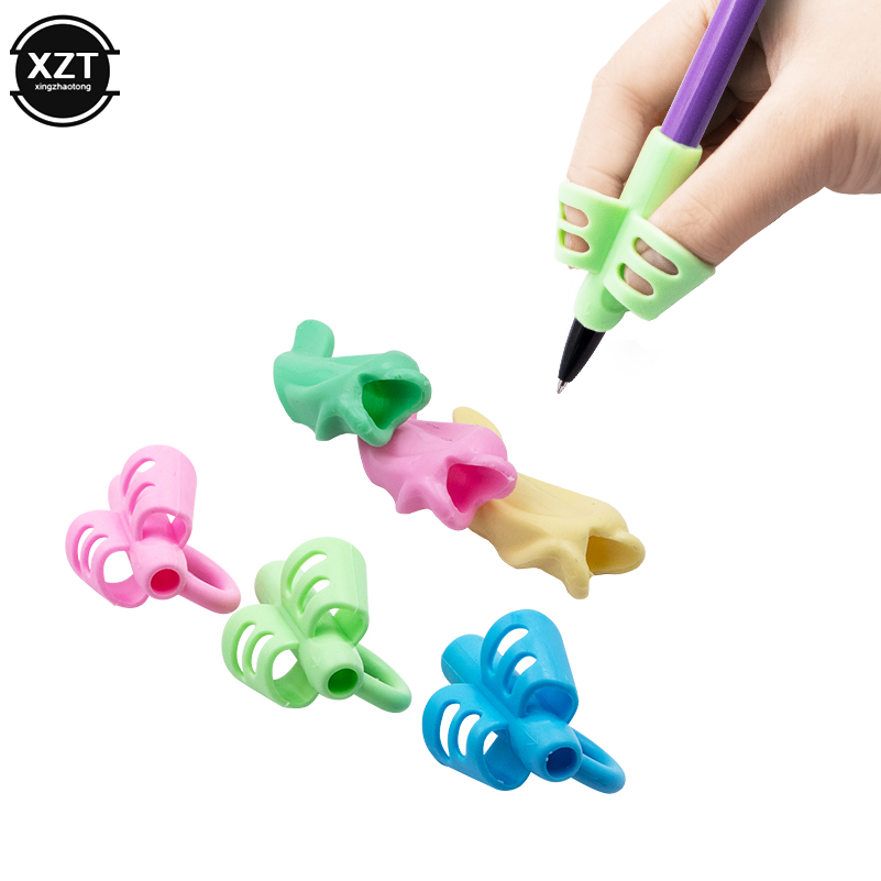 Porte-stylo à deux doigts Silicone bébé apprentissage outil d'écriture dispositif de Correction ensemble de crayons papeterie crayon tenant élémentaire