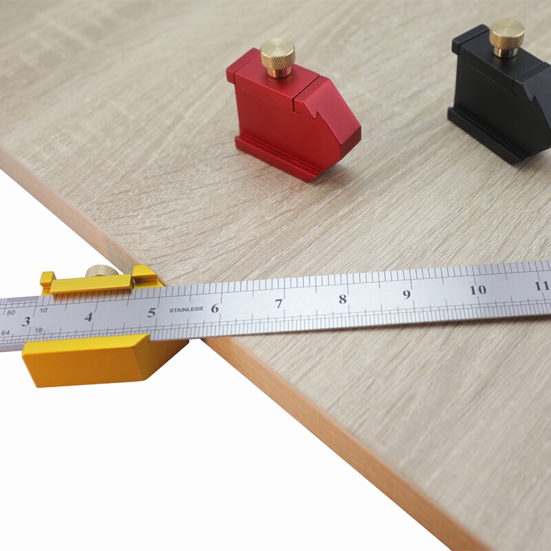Angle Scribe Ruler Positioning Block Woodworking Line Locator Steel Ruler Fixed Ruler Carpenter Scriber Gaug Woodworking Tools