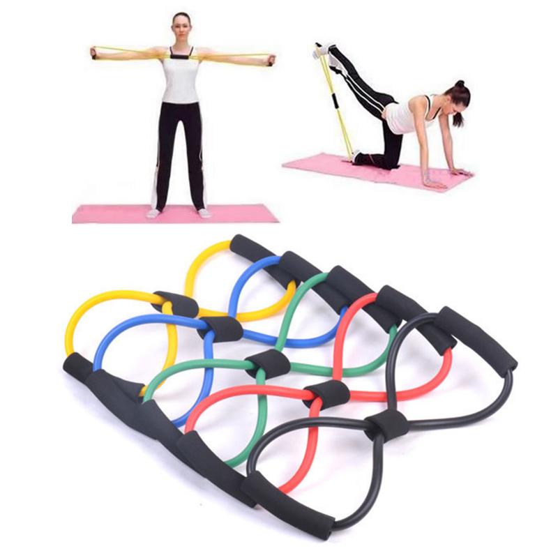 Gym 8 Woord Elastische Band Borst Developer Rubber Loop Latex Resistance Bands Fitness Apparatuur Stretch Crossfit Yoga Training Tool