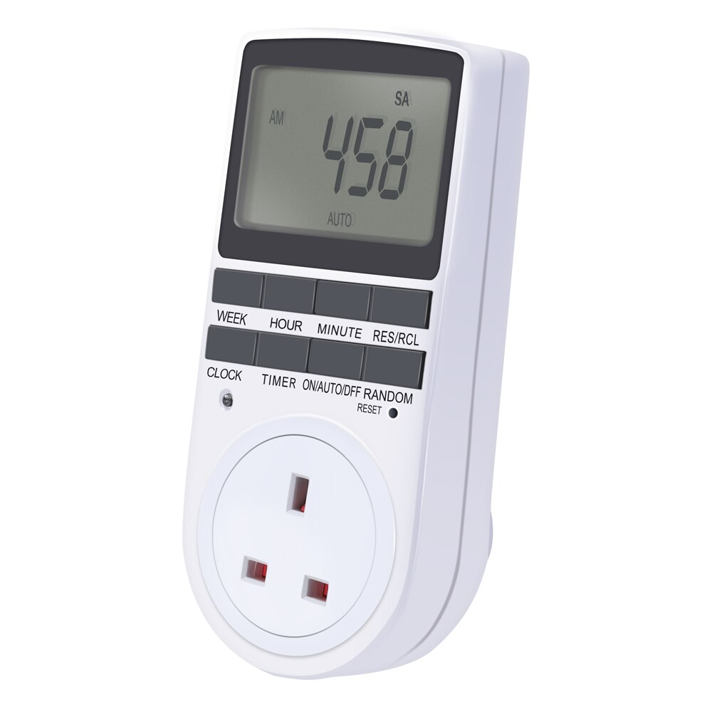 EU AU US UK BR Plug Socket Timer Switch Electronic Digital Plug-in Programmable Week 7 Day 12/24 Hour: UK Plug
