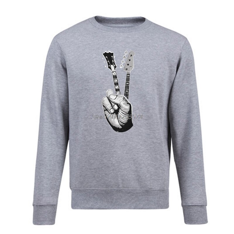 Hipster Basgitaar Sweatshirt Printer Mannen Hoodie Katoen O-hals Trui Fleece Vinger Gitaar Hoodies Hip Hop Tops Streetwear