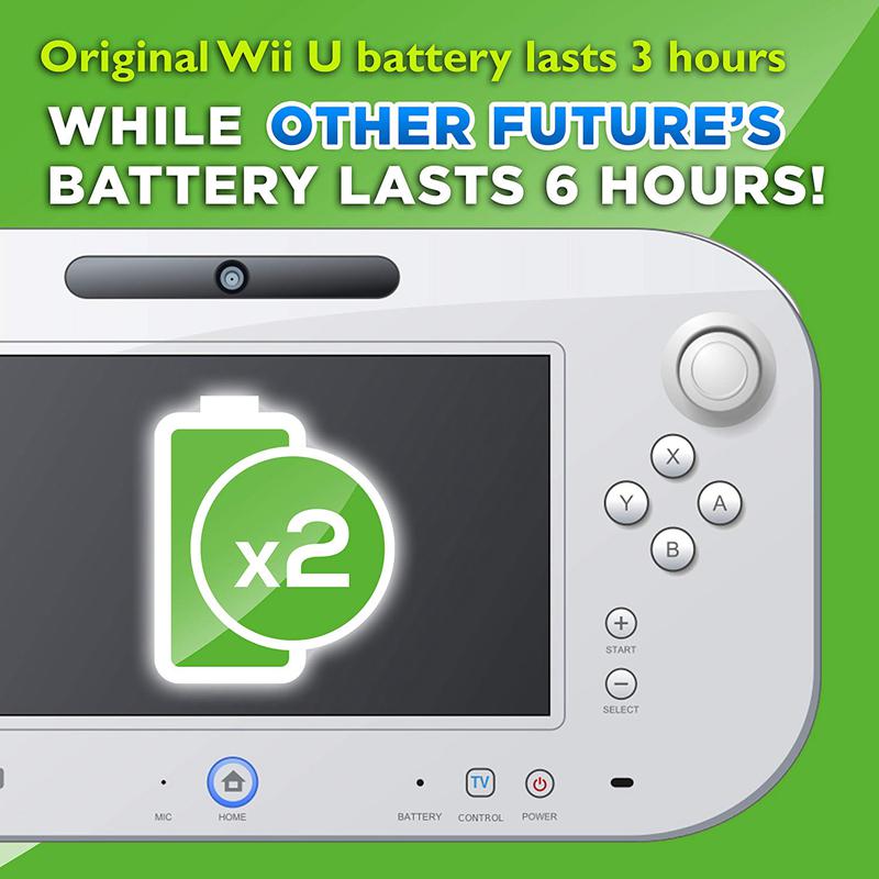 Para Wii U GamePad 3600 mAh reemplazo de Pack de batería recargable