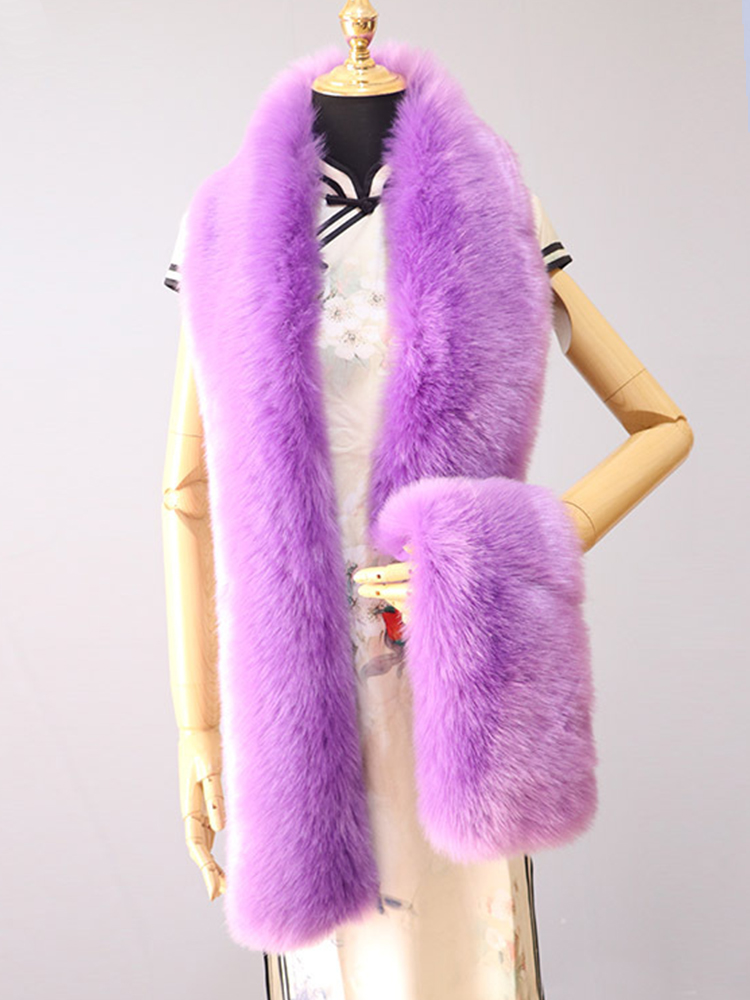 180cm Super Long Faux Fox Fur Scarf Autumn Winter Women Scarf Cosplay Warm Fluffy Shawl Wrap Luxury Scarf: Yellow