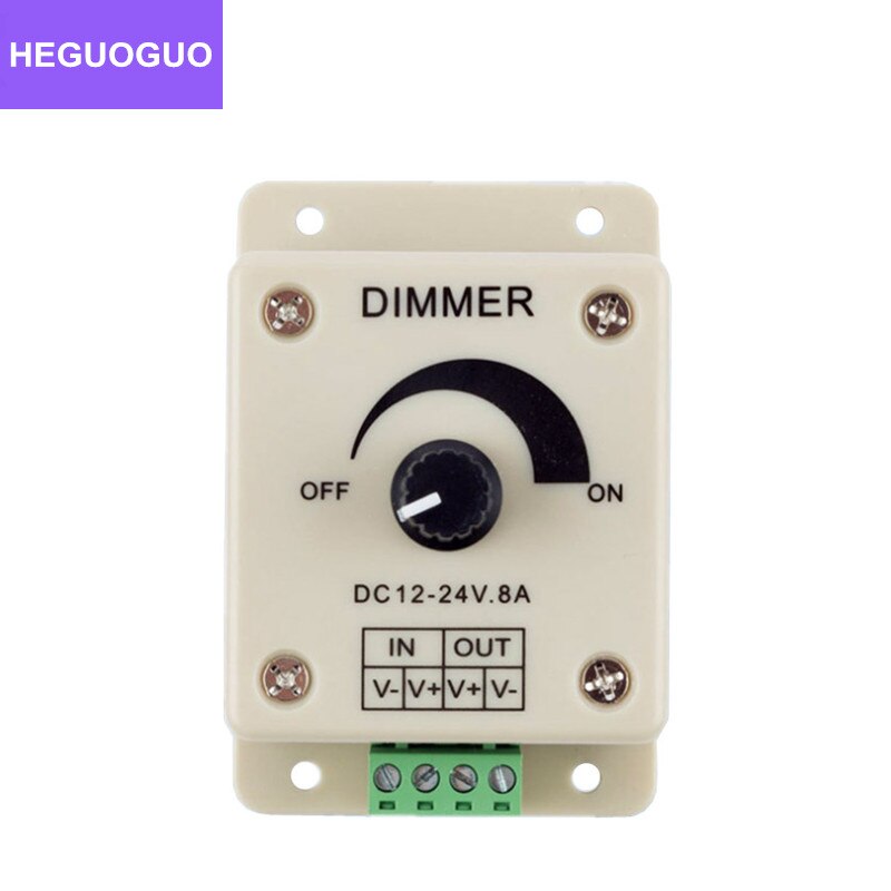 8A Led Dimmer Dc 12V 24V 8A Verstelbare Helderheid Lamp Strip Driver Enkele Kleur Licht Power supply Controller