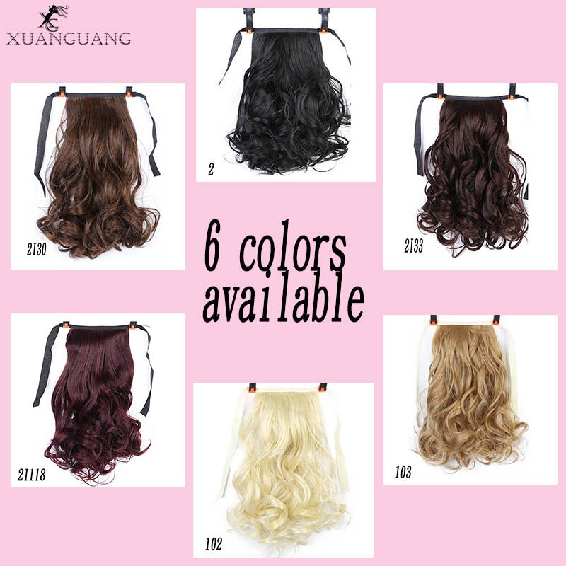 XUANGUANG Curly Hair pieces High temperature and heat resistance Ponytail Hair Extension Wavy Hair headwear