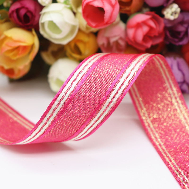 10 Meter Gold Gewinde Polyester Band Für Haar BöGen DIY Handwerk Handgemachte Accessoires M19070802: Rose rot / 38MM