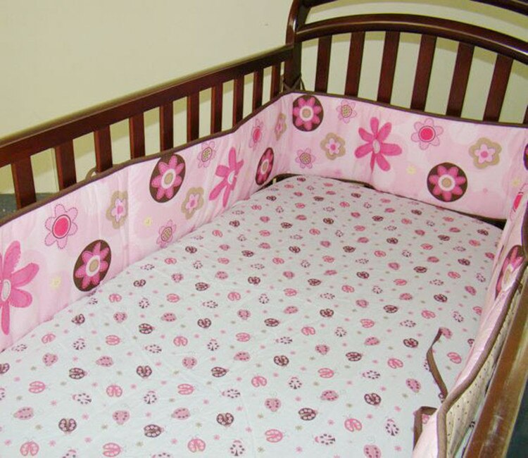 Del fumetto Del bambino Del Cotone Traspirante Presepe Paraurti Bnfant Biancheria Da Letto Del bambino di Protezione di Sicurezza per telecamera da letto del bambino impostato di Paraurti di leone fiori 4 pz: 014