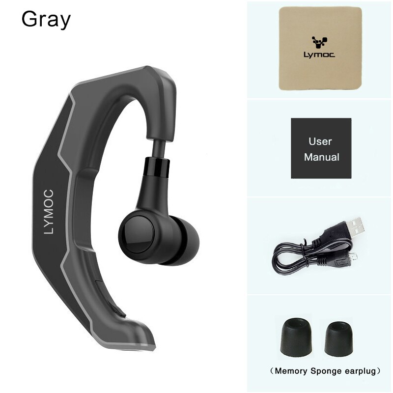 LYMOC Q3 Upgrade Bluetooth Headsets Auto Sport Draadloze Koptelefoon HD MIC Handsfree Telefoon hoofdtelefoon Rit Motorcycle Fiets voor iPhone: BlackGraymemoryCup