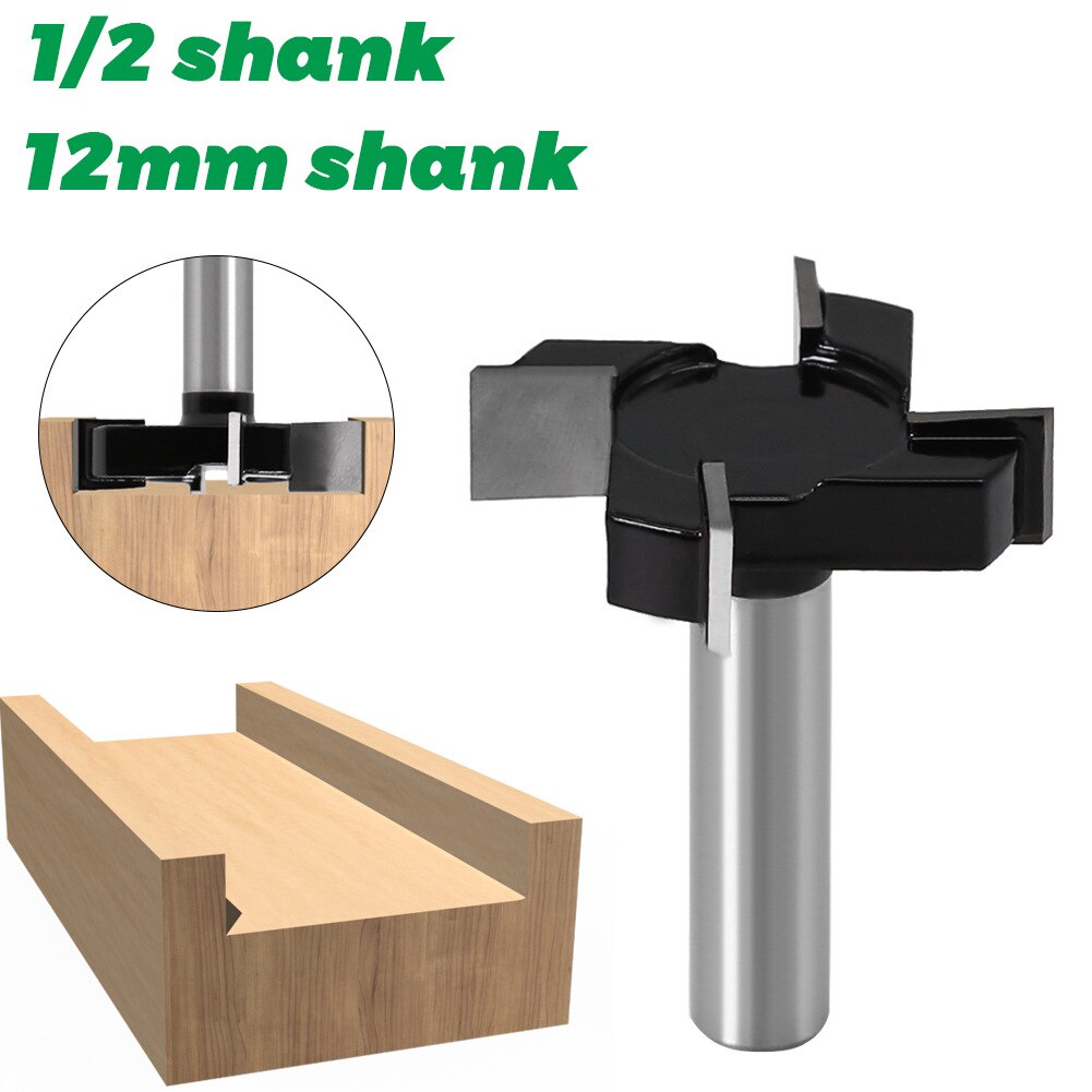 Slab Flattening Router Bit Planing Bit Wood 1/2 inch 12mm Shank 2 inch Cutting Diameter CNC Spoilboard Surfacing Router Bits